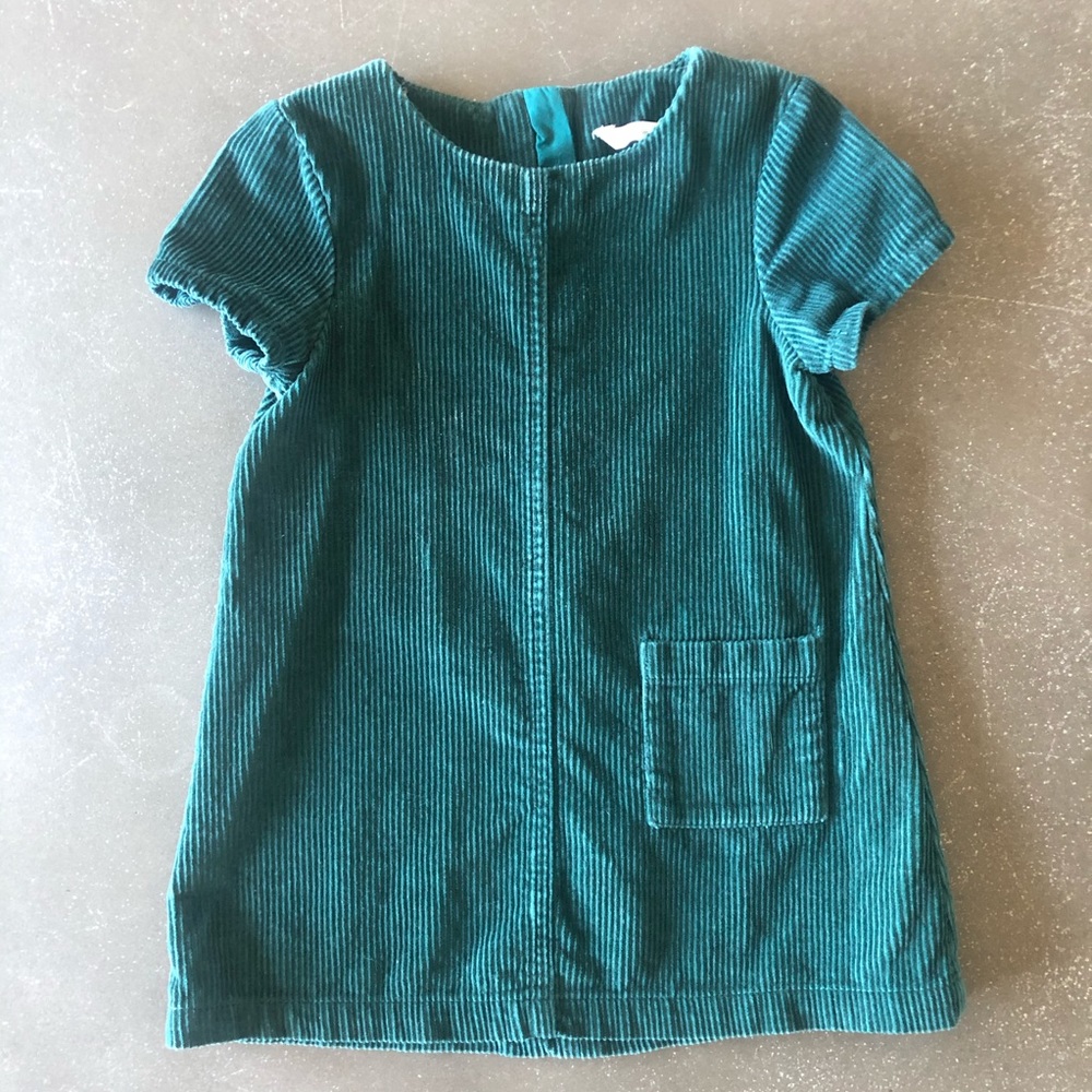 John Lewis green corduroy pinafore dress - size 3t